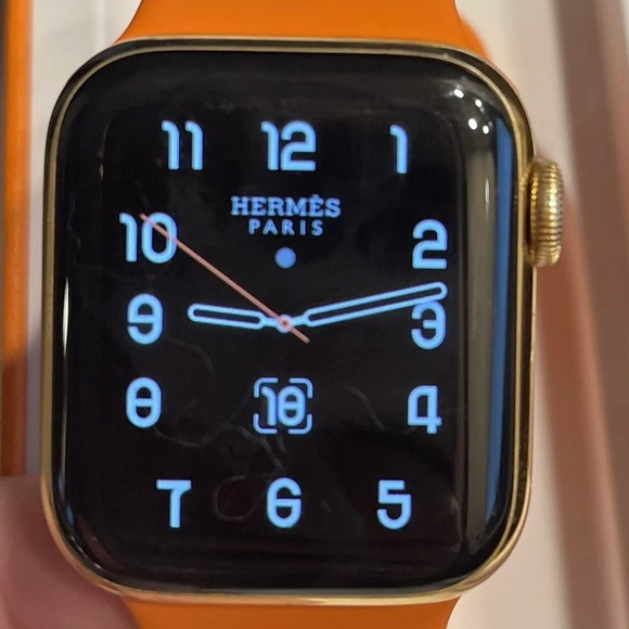 Orange Hermes Apple Watch Series Strap New!24K Gold Plated